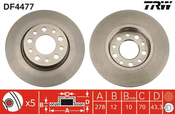 

DF4477 for rear brake disc mirror ALFA 159 1,9JTDM 16V / 1,9JTDM 8V/1,9JTS/05
