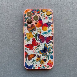 Elegant Purple Butterflies Shockproof Phone Case Cover - iPhone 11 (Pink butterfly 1)