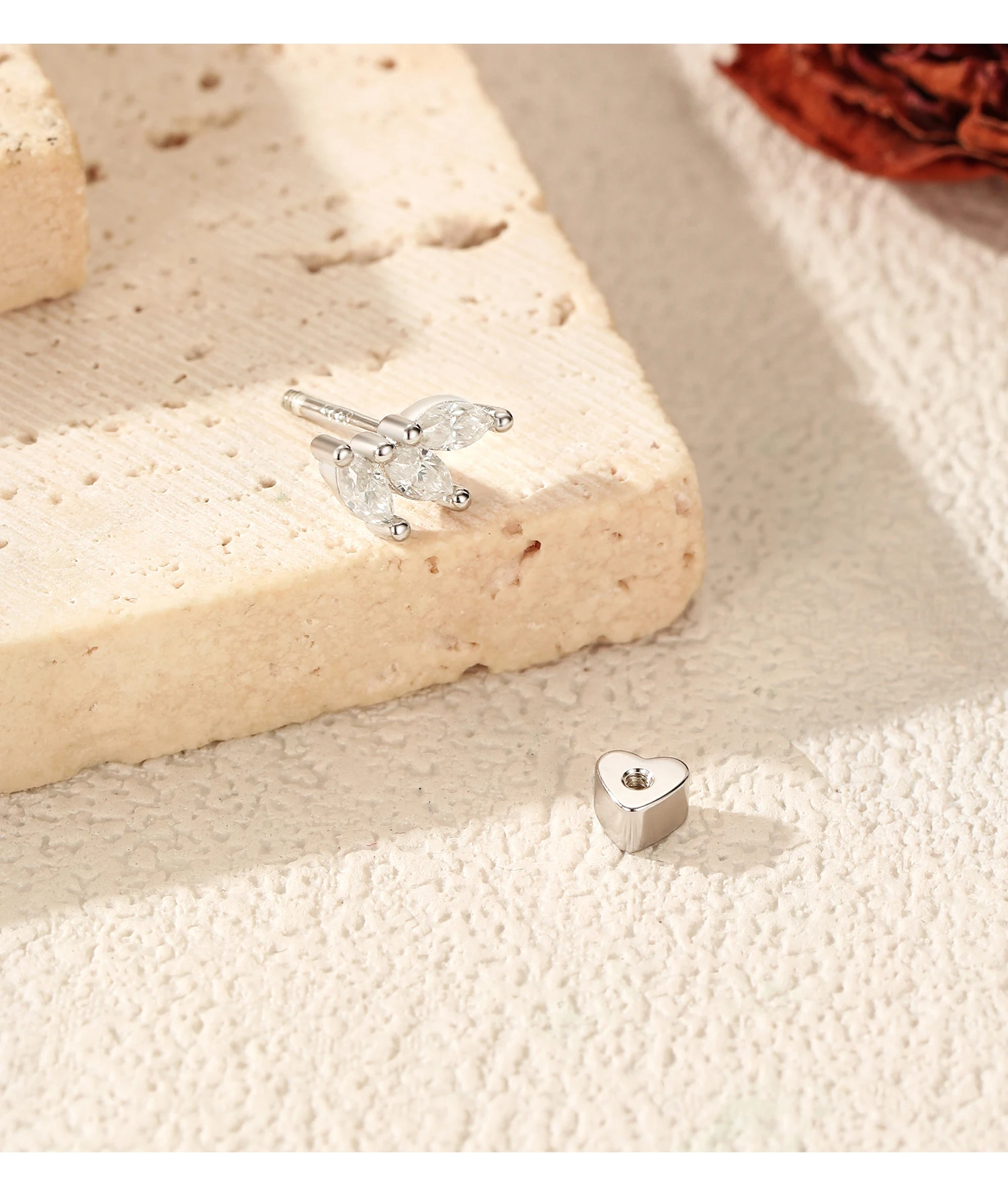 MODIAN 0,3 CT Marquise-Schliff-Moissanit-Ohrstecker aus 925er Sterlingsilber, Herz-Schraub-Ohrstecker für Damen, edler Schmuck – Detail 15
