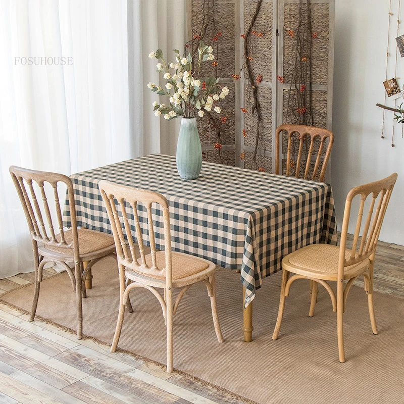 Dedicar seda Consejo Sillas de comedor Vintage para el hogar, muebles con respaldo nórdico, de  madera maciza, para cocina, país americano| | - AliExpress