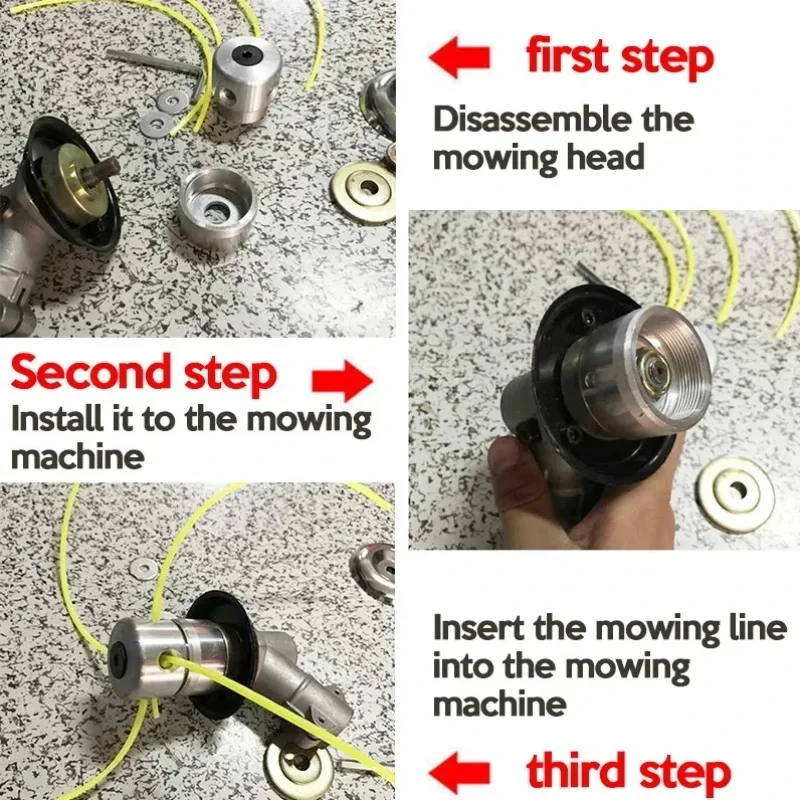 Aluminum Grass Trimmer Head 4 Line Brush Cutter Replacement Lawn Mower Strimmer Accessories