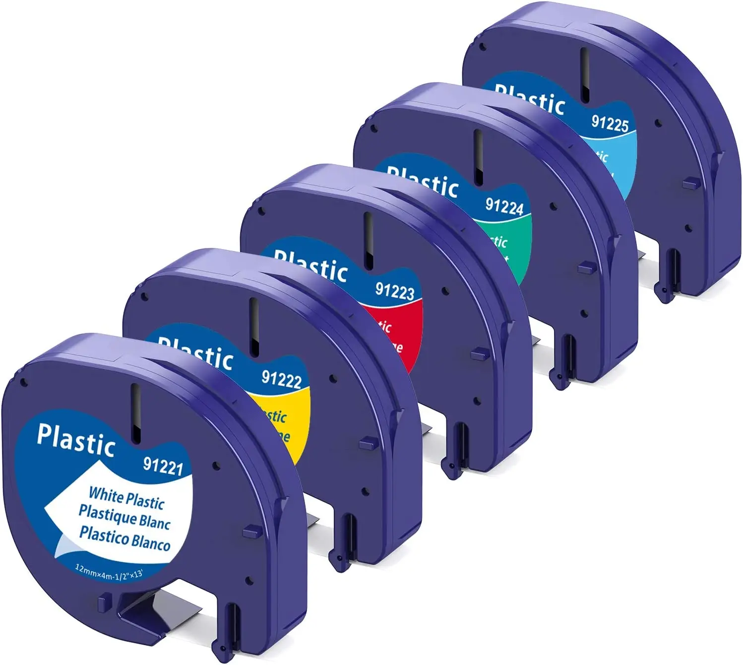

Aken Plastic Multicolor Label Tape Compatible for Dymo LetraTag Tapes 12mm Labeling Ribbons for Dymo LetraTag LT100H Label Maker