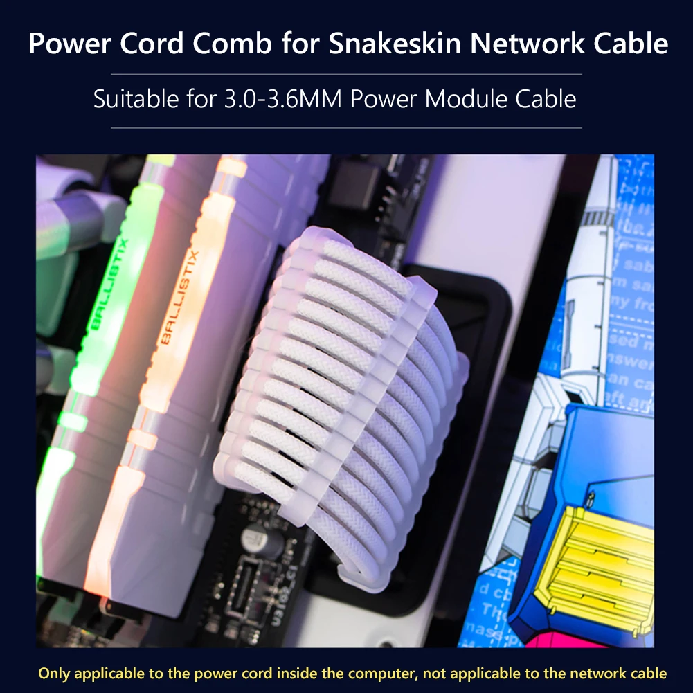 24pcs Cable Comb Organizer 24Pin 8Pin 6Pin Computer Cable Manager Clamp Clips for 3.0-3.6mm PC Power Cables Wiring