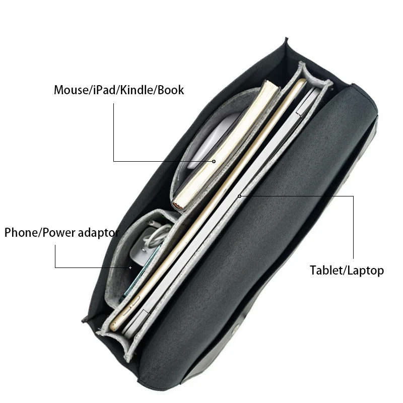 Senhoras Couro do Plutônio Bolsa para Portátil 13 14 15.6 16 Polegada para Macbook ar Tablet Huawei Matebook Thinkpad Bolsas de Ombro Único - Imagem 6