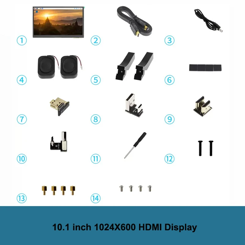 Lcd Display Module Display Module Touchscreen Display Raspberry Pi 5 10.1 inch IPS Touchscreen LCD Display 10.1" 1024X600 HDMI-compatible Mini PC Monitor For Raspberry Pi 3B+ 4B PS4