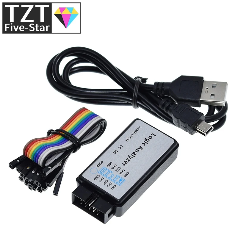 Логический анализатор, USB, 24 МГц, 8 каналов, 24 Мбит/с, отладчик для логического анализатора ARM/epon