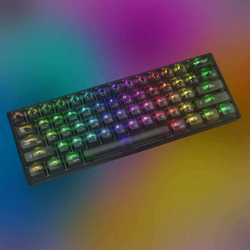 Chave Transparente Preto Keycaps Osa Perfil Keycap Rgb Retroiluminado para 61 64 66 68 Chery Gateron Teclado de Jogo Mecânico sem Fio 82 - Imagem 6