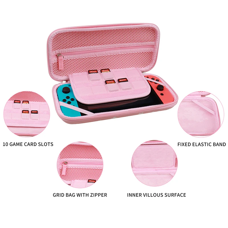 Étui De Transport Rigide Pour Nintendo Switch - Coque EVA Anti-choc, Bandoulière, Rangement Console, Manettes, Câbles, Cartes - Par VKander