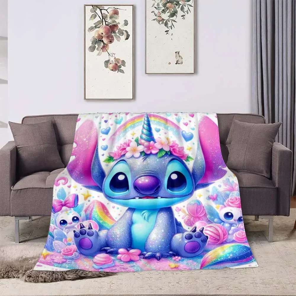 3D Printing Disney Stich Blanket Cute Cartoon Lilo & Strong Soft and Comfortable Children's Lunch Blanket 3