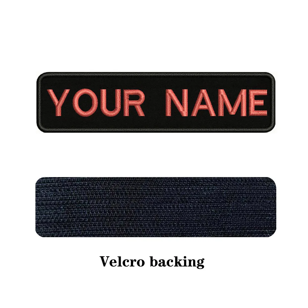 10X2.5cm Embroidery Custom Name Text Patch Stripes Badge Iron On Or Velcros Patches BR-01A 