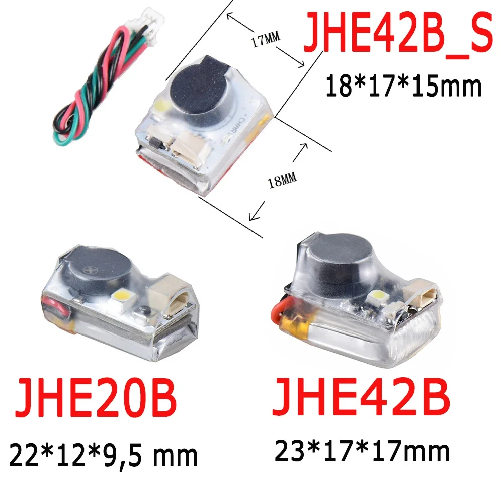 JHE42B Mini Buzzer 110dB Avec LED Pour Drone RC – Batterie Intégrée, Compatible F4 FC