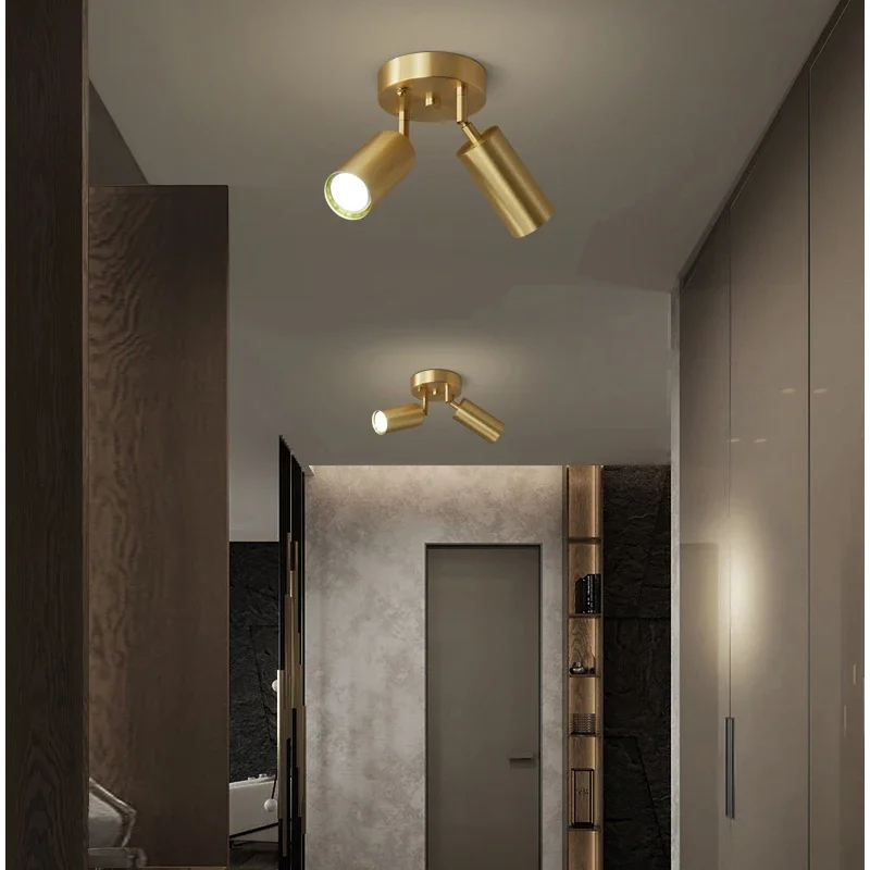 

Lamp Modern Industrial Semi Flush Mount Ceiling Light, Gold Classic Retro Ceiling Light Fixture For Hallway Kitchen Bedroom L