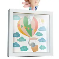 Children's Money Box 3D Transparent Money Bank Photo Frame Hot Air Balloon Coin Saver Box Cash Protector Container For Desk 1