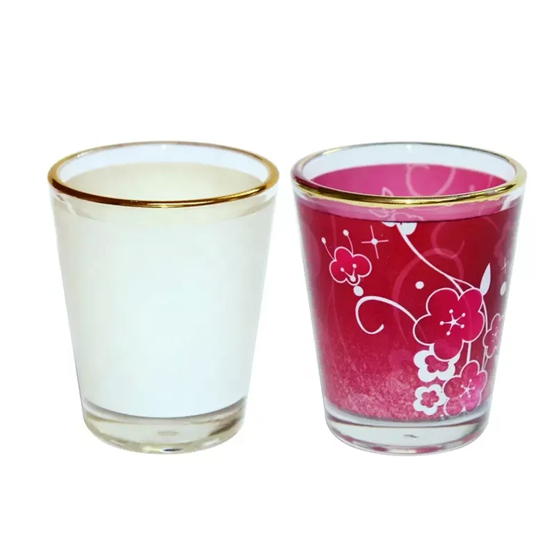 

Бесплатная доставка 144 шт./лот печатные сублимационные заготовки 1,5 унции глянцевый бокал для вина с золотым ободом для дома отеля бара