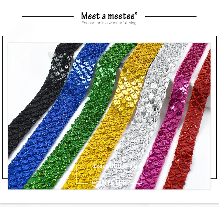 Dentelle à Paillettes En Rouleau 9 Mètres - Pour Décorations Robes, Mariage, Vêtements, Bleu Saphir