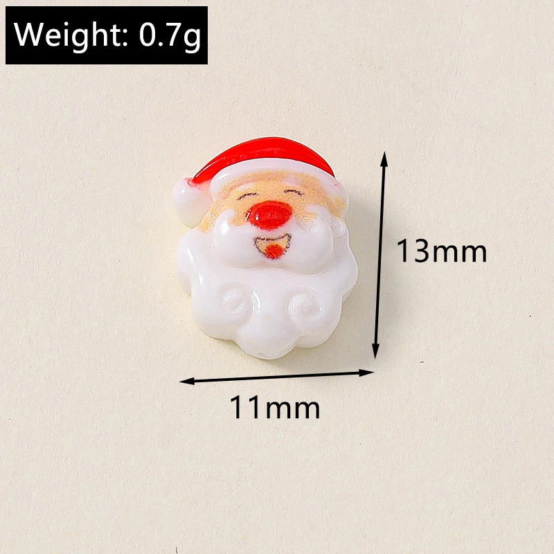 Leslie 10 Stück Neue Harz-Weihnachtsanhänger mit Hirsch, Glocke, Lebkuchenmann, Schneemann, Weihnachtsmann, Flache Cabochons für DIY-Schmuckherstellung – Detail 18