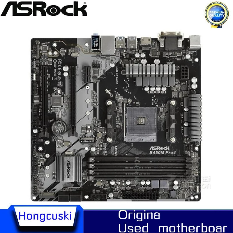 Per Asrock B450M Pro4 Presa Per Scheda Madre Originale Usata Am4 Ddr4 B450 Scheda Madre Desktop
