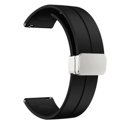 Magnetic Silicone Breathable Sports Smart Watchband Replacement Strap for Redmi watch5 Active (Black)