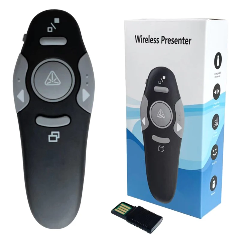 

1 Set Lightweight 2.4GHz Wireless USB Powerpoint Presentation Pen Pointer Clicker With Red Light Remote Control For Teacher