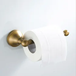 Antique Brass Wall - Mounted Bathroom Accessories Set with Toilet Paper Holder, Towel Ring, and Robe Hook (Paper Holder)