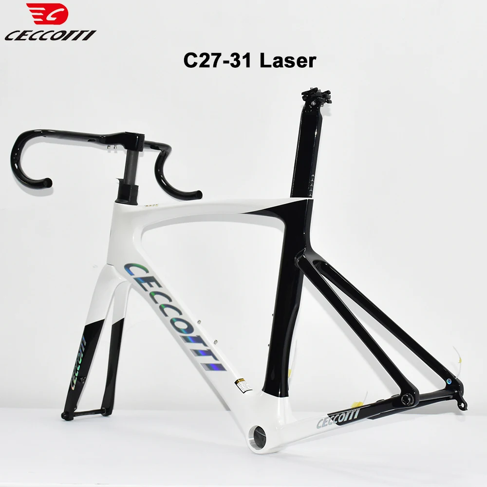 CECCOTTI RF27 Model Laser Carbon Bicycle Frame Handlebar T47BB Disc Brake Full Internal Cable Road Bike Frame