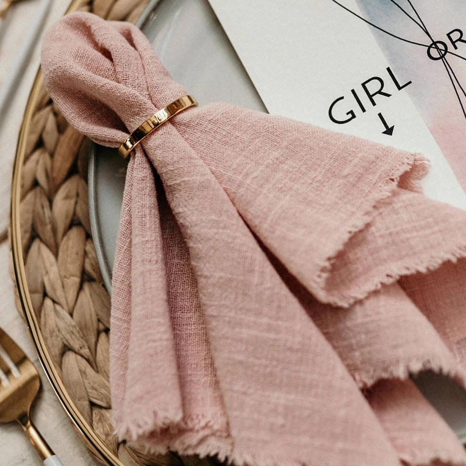 Anneaux Napkin Métal 12 Anneaux Serviette Métal Doré - Décoration De Table Pour Mariage, Noël, Anniversaire Serviette Noël