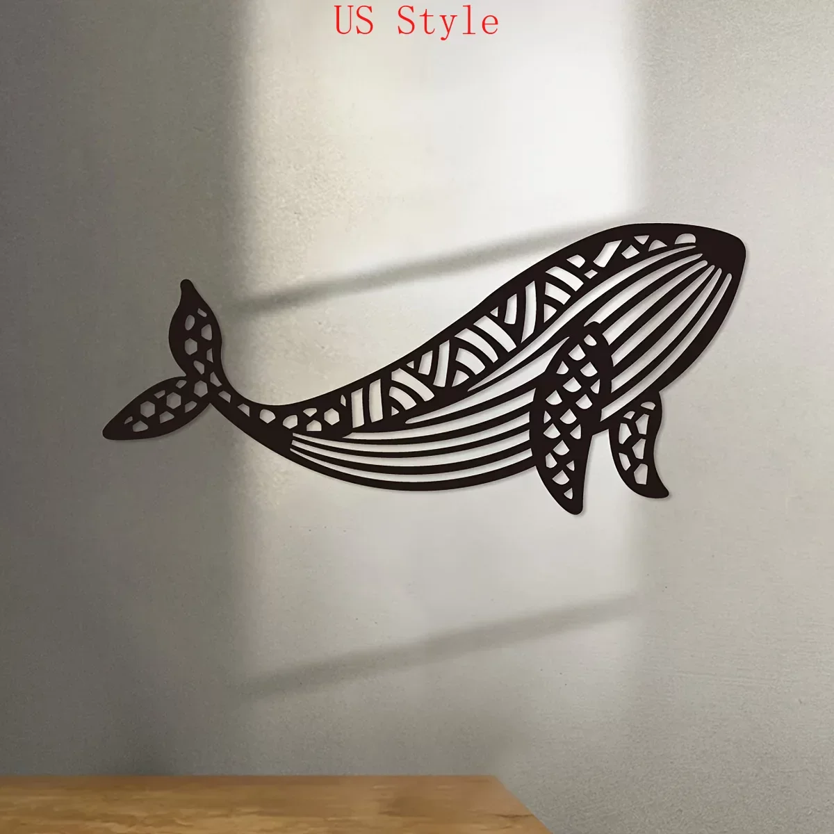 

Creative Line Whale Iron Indoor Outdoor Crafts Indoor Wall Decoration Great for Living Room Bedroom Hallway Wall Decoration Gard