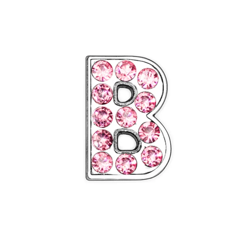 Elegant Pink Rhinestone Slide Letters