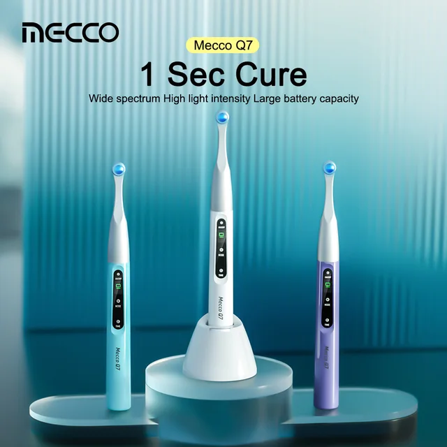 MECCO One Second Cure Q7 Dental Curing Light Wide Spectrum LED Light Cure Oral Photopolymerization Lamp Teeth Whitening Tool