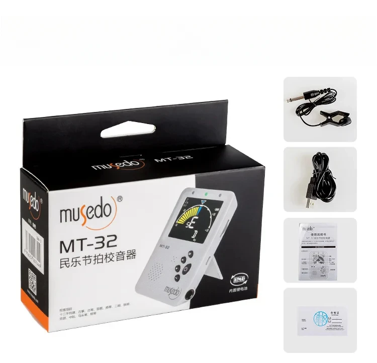 Musedo MT-32 Tuner Metronome for National Instruments Guzheng Pipa Built in Battery Rechargeable