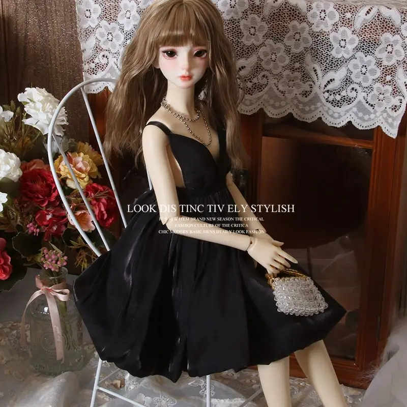 BJD 인형 귀여운 옷 스커트, 블랙 화이트 그린 1/3 1/4 1/6 인형 액세서리, 어린이 장난감, 60cm