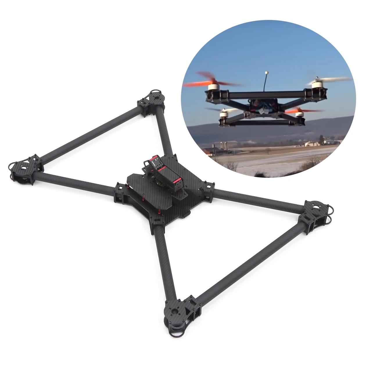 LX800Full3kCarbonFiberIntegrated800mmQuadcopterXframefor