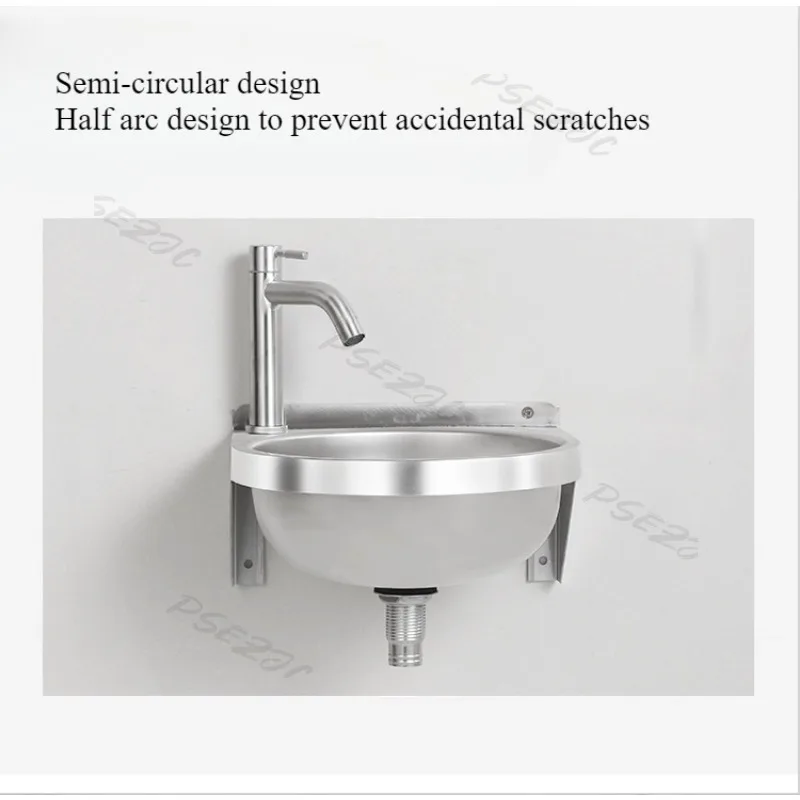 Description Picture 6 of item304 Stainless Steel Household Small Unit Small Wall Mounted Washbasin Balcony Bathroom Washbasin Simple Basin