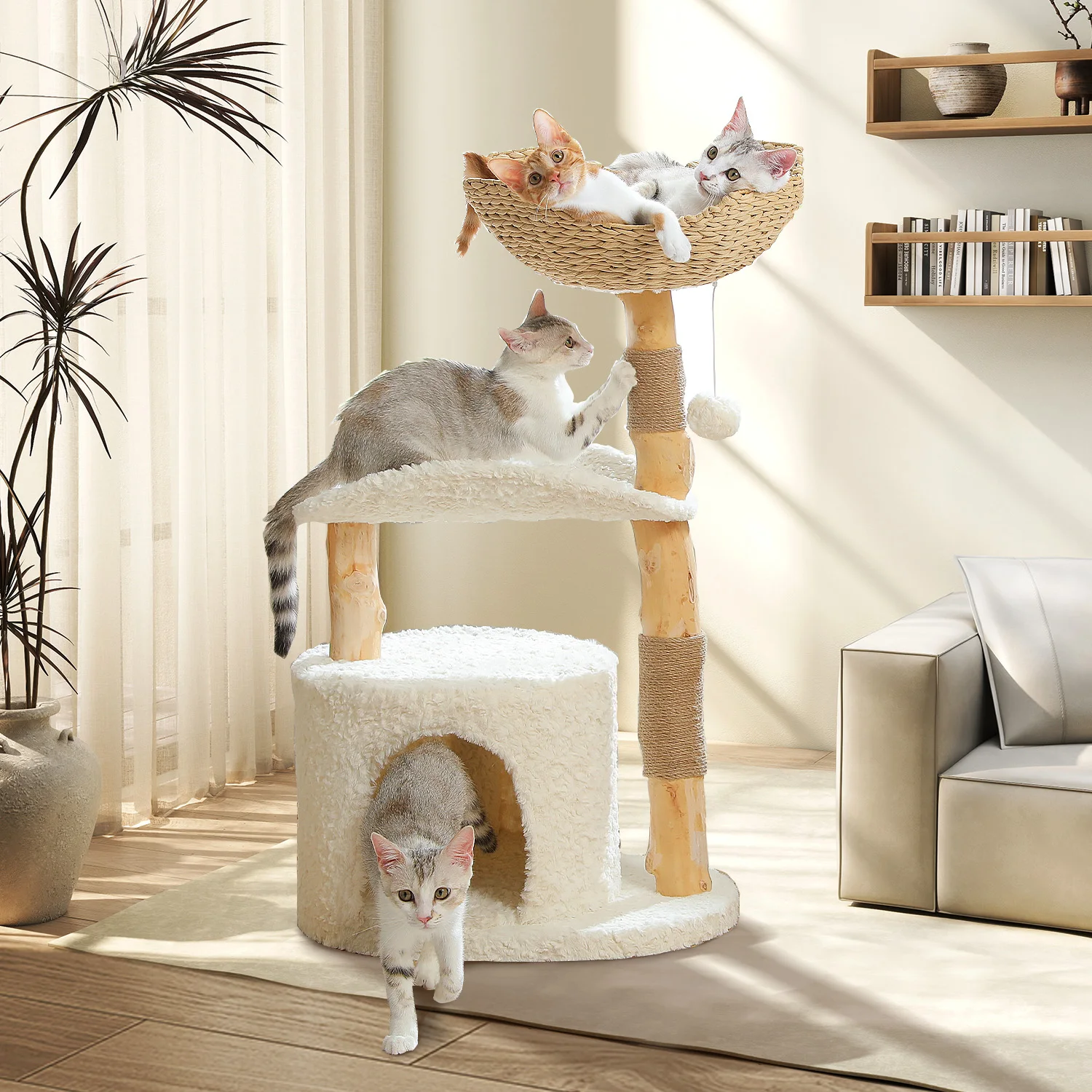 Modern Solid Wood Cat Tree 5