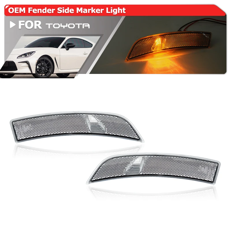 

2x JDM Style For Toyota GR86 ZN8 For Subaru BRZ ZD8 2022+ Bumper Led Fender Flares Side Marker Lights Auto Turn Signal Blinkers