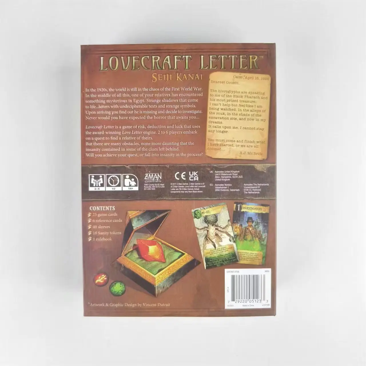 Cthulhu 러브 레터 보드 게임, 러브 크래프트 레터, 캐주얼 파티 테이블 게임-Freehip.co.kr