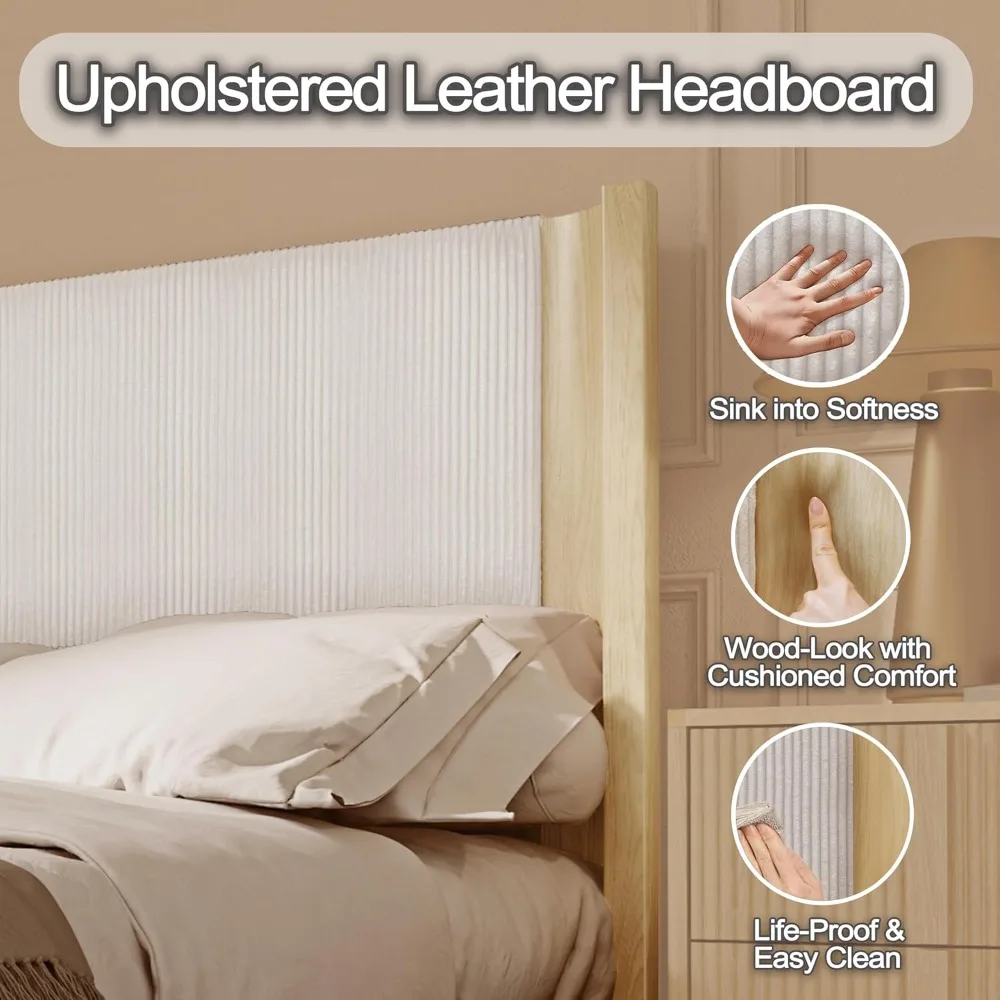 King Wingback LED Bed 4