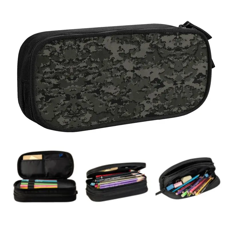 

Blackout Alpha Zulu Camouflage Cute Pencil Case Boy Girl Big Capacity Army Military Camo Pencil Box Students Stationery