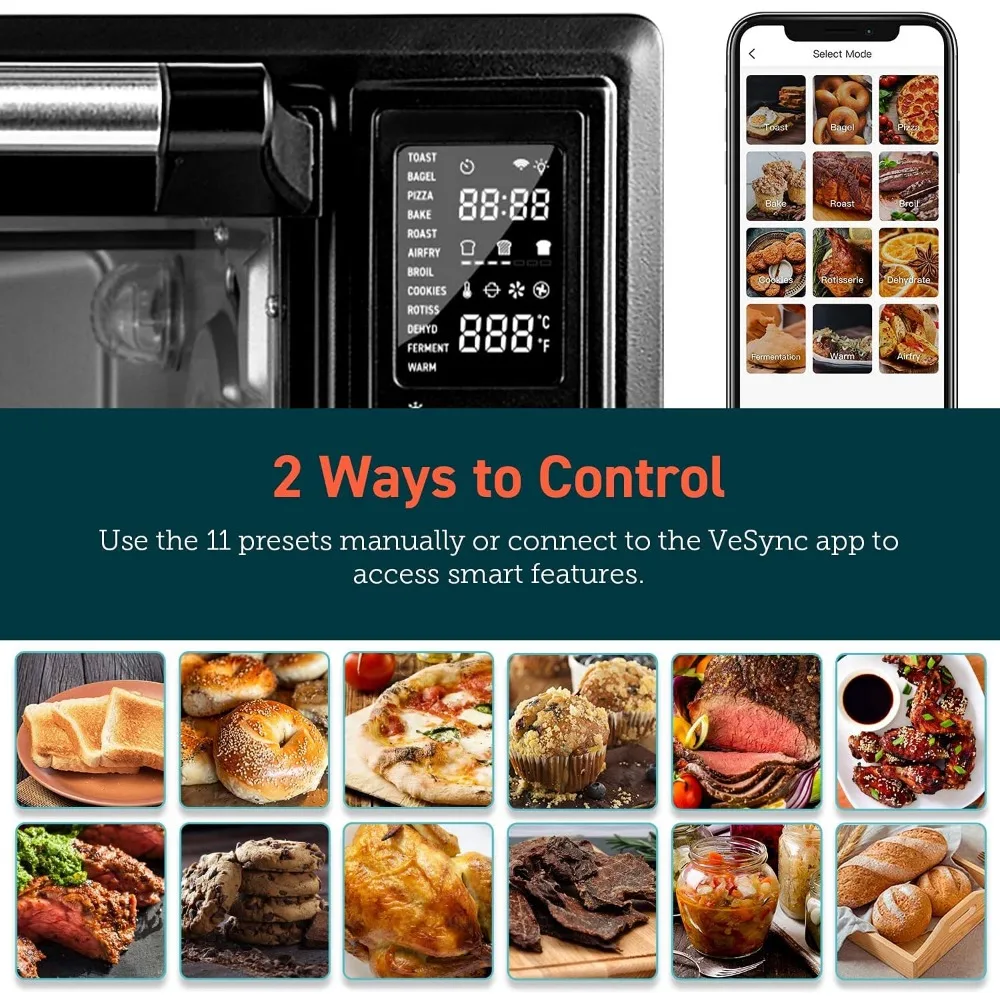 13-in-1 Air Fryer Toaster Oven Combo Rotisserie, Sous Vide, Convection