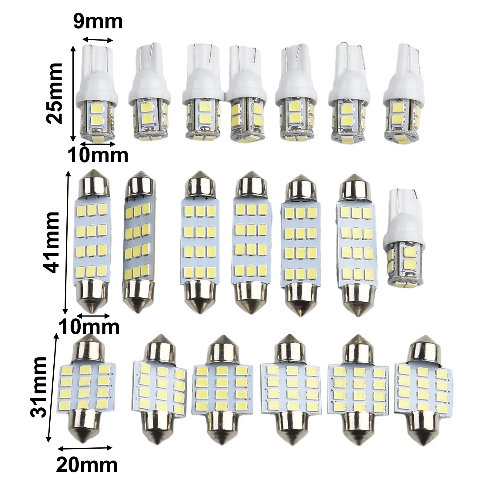 

Car Interior LED Lights Kit 20Pcs Bright White Bulbs For Dome License Plate Lamp Easy Installation Durable And Long Lasting