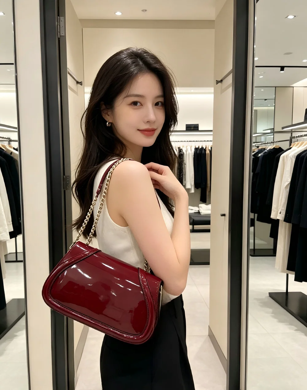 Bolso de hombro rojo de lujo para mujer, estilo coreano, color sólido, pequeño y cuadrado, informal, moderno, tipo Hobo, nuevo, de alta calidad.