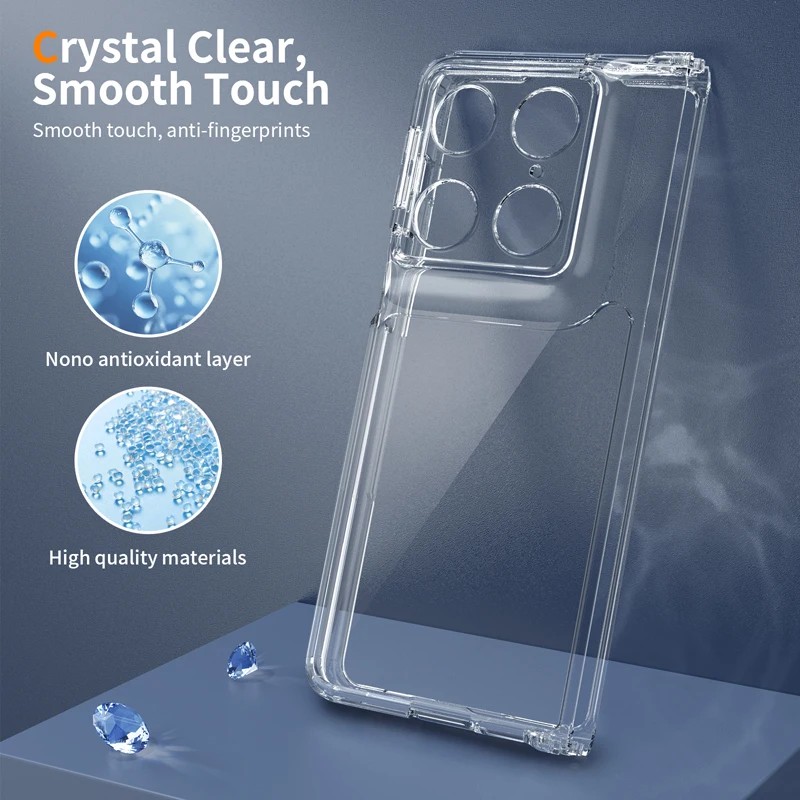 Shockproof Transparent Hard Case with Soft TPU Edge - Anti-Scratch Protective Cover