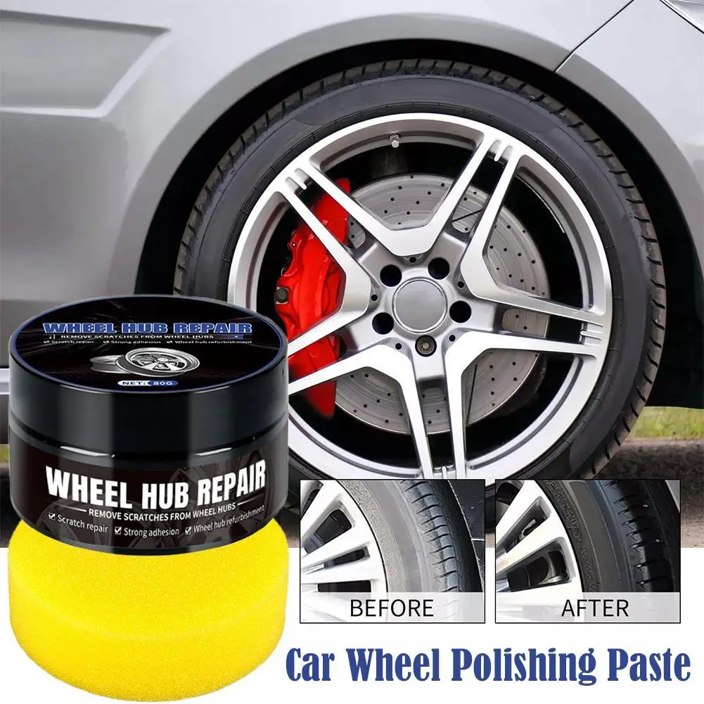 80g Car Wheel Hub Fine Scratch Reducing Agent Car Wheel Hub Refurbishment Paste Polishing Agent Multi Effect Cleaning