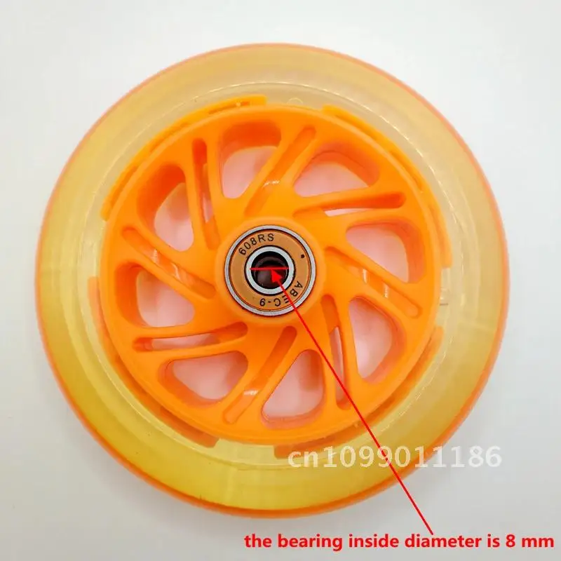 children scooter wheel flashing lighting wheel 80MM 100mm 120mm PU for children scooter