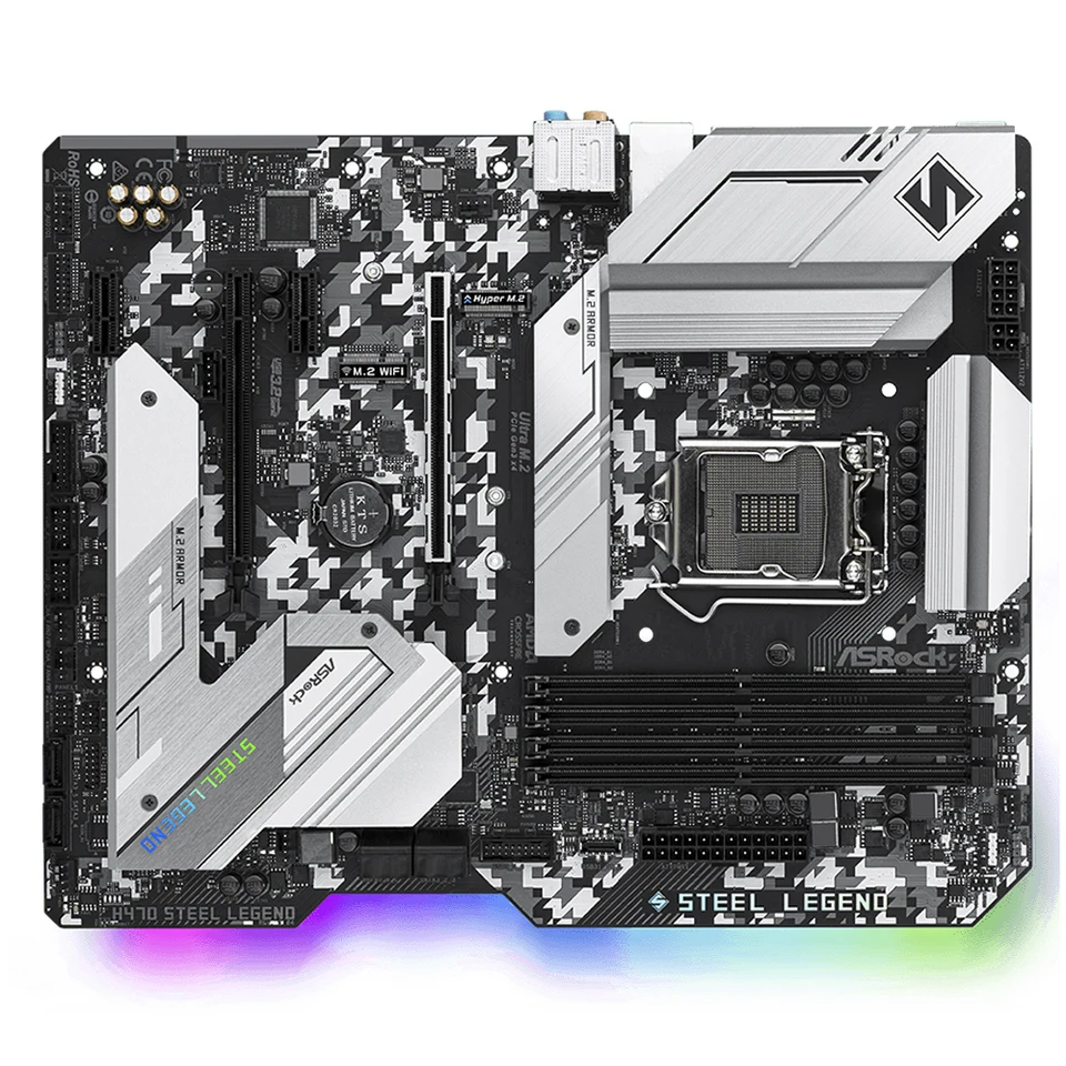 ASROCK H470 Steel Legend placa mãe LGA1200 CPU Support i5 10400 i5