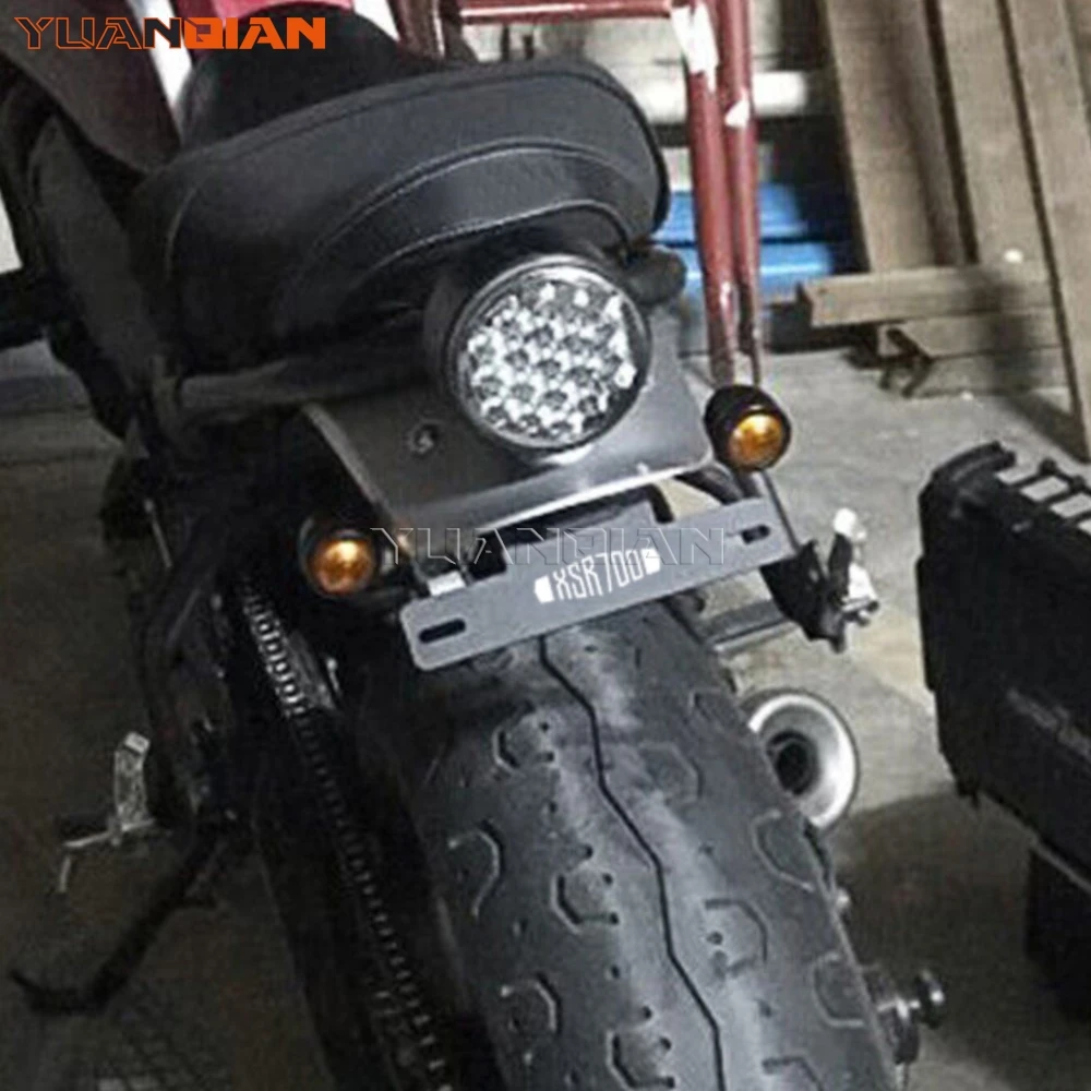 야마하 XSR700 XSR 700 2015 - 2024 2025 오토바이 액세서리 리어 테일 프레임 펜더 제거기용 번호판 홀더 브래킷
