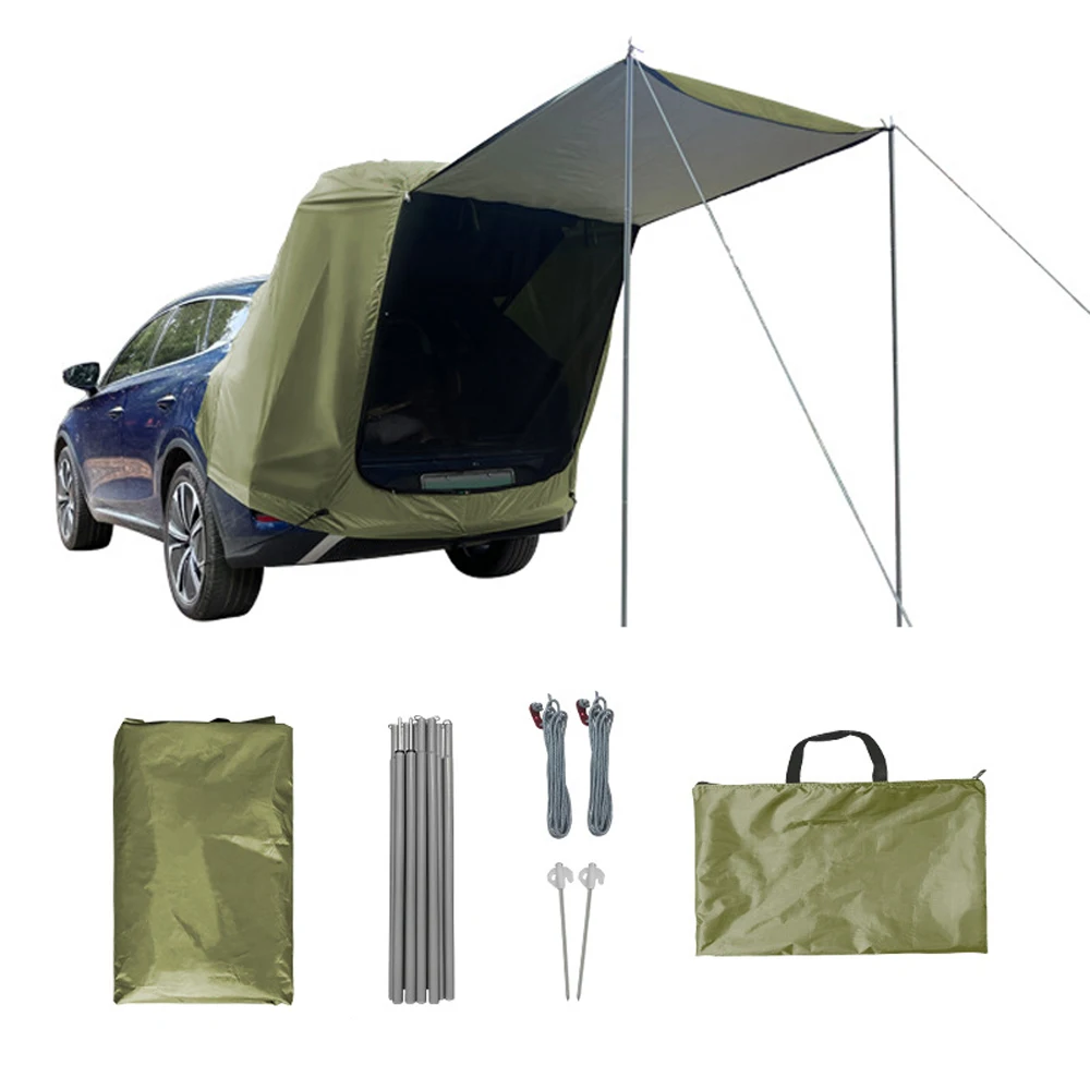 Outdoor Car Trunk Tent Camping Picnic Car Rear Tent with Canopy Car Trunk Extension Tent Sunshine-Proof Camping Equipment