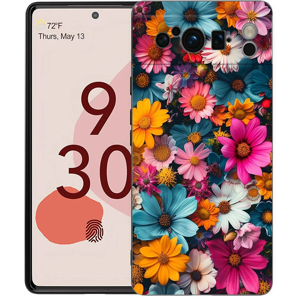 Bunte Blumen-Handyhülle für Google Pixel 9, 8, 7, 6, 7A, 6A, Pro, stoßfestes Silikon, weich, 9 Pro, XL, Silikonhülle, Capas Fundas – Detail 5