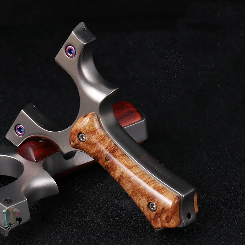 High Quality Hunting Stainless Steel Slingshot With Flat Rubber Band Outdoor Sports Hunting Shooting Catapult Accessorie 4