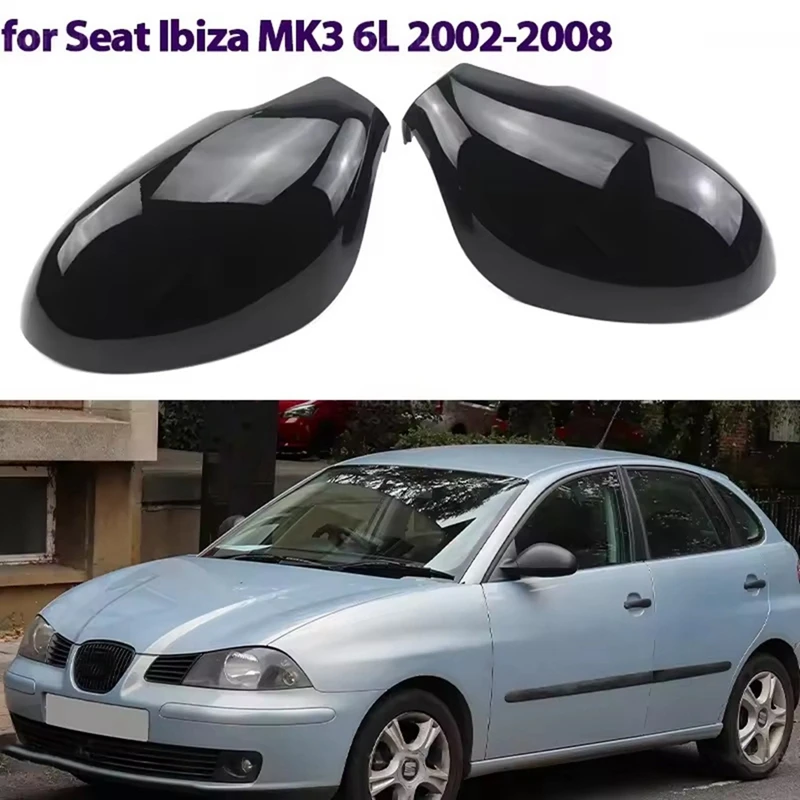 좌석 Ibiza MK3 6L 2002-2008,BJAS용 1쌍의 자동차 백미러 하우징